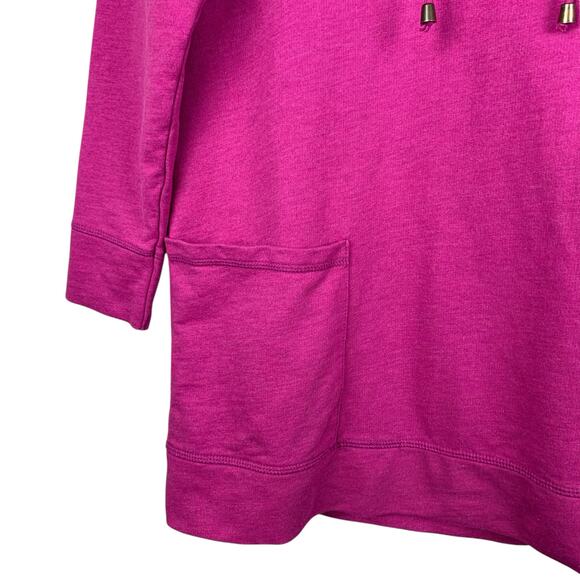 Soft Surroundings Soho Hoodie Hooded Tunic Pullover Pink Pocket Women's M - Picture 4 of 8